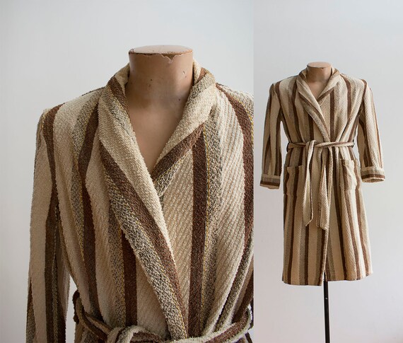 1950s Robe / Vintage Striped Robe / Vintage Robe J