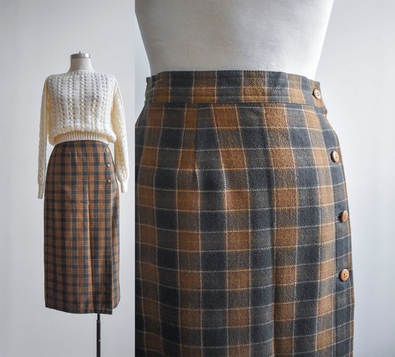 Preppy Plaid Long Wrap Skirt