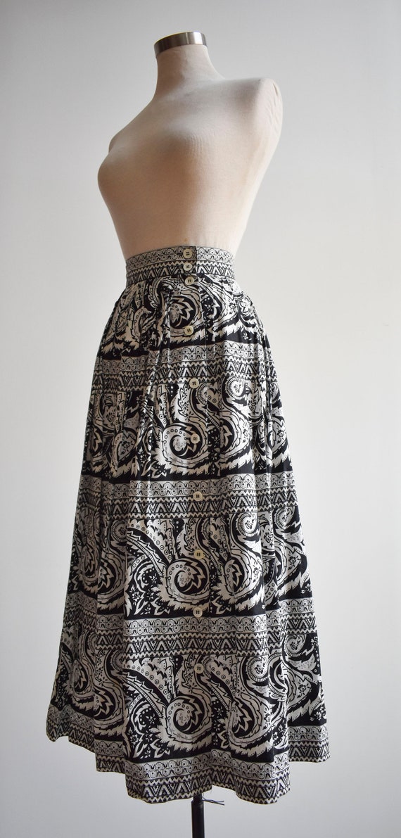 Vintage Black and White Cotton Skirt - image 5