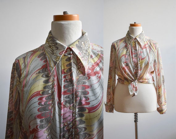 1970s Swirly Disco Blouse