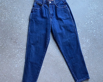 Vintage 90s Jeans / Bonjour Jeans Small / Vintage High Waisted Jeans / Navy Blue 90s Jeans / 27 Waist Vintage Jeans / Vintage Blue Jeans 27