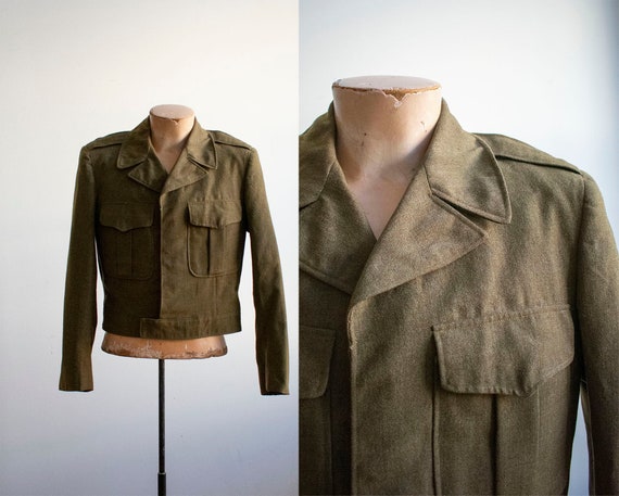 Vintage 1950s US Military Jacket / Wool Ike Jacket