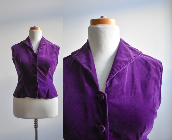 1960s Purple Velour Top