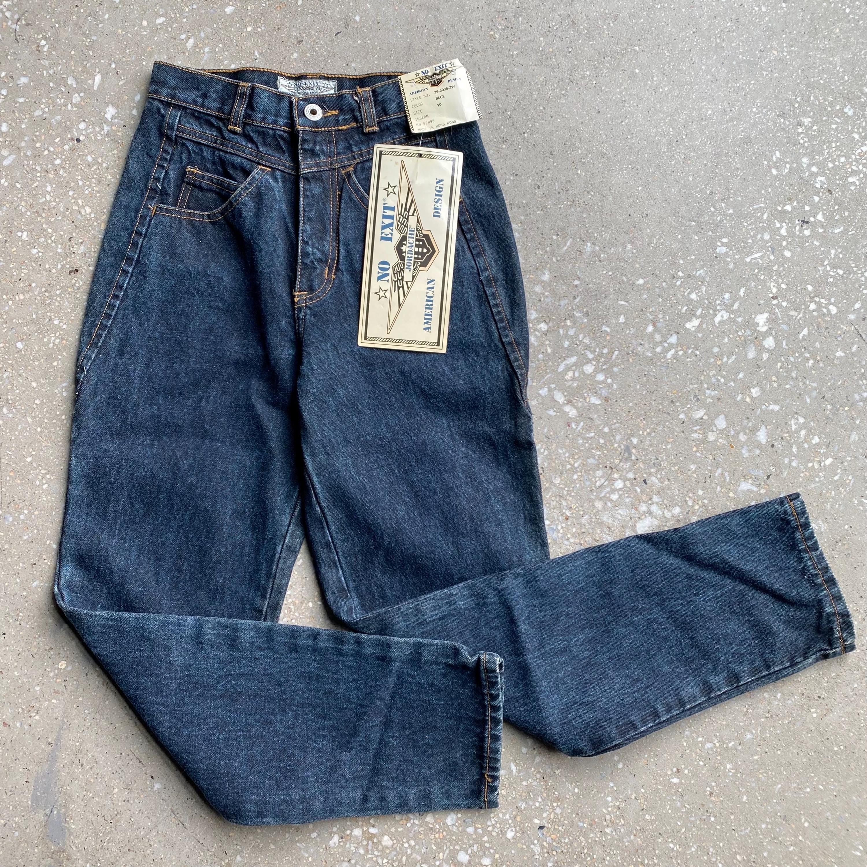 Vintage 1980s Deadstock Jordache No Exit Jeans / New Old Stock Vintage 80s Blue High Waisted Jeans / 80s Jeans XS 24 Waist / 1980s Jeans XS