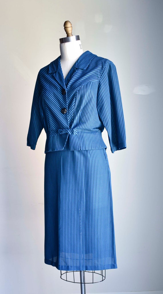 1950s Blue & Black 2pc Outfit / 1950s Jacket and … - image 8