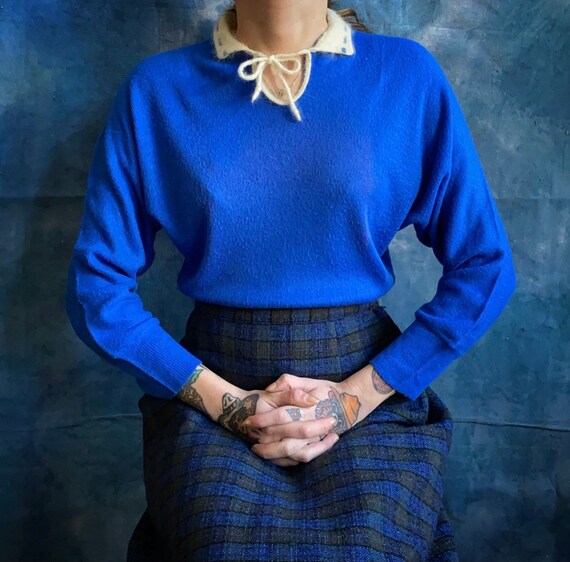 Blue 1950s Keyhole Sweater