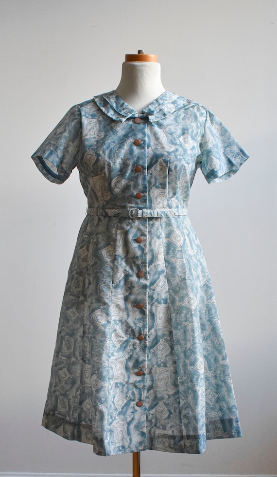 Vintage 1950s Cocktail Dress / Vintage Cotton Shi… - image 2