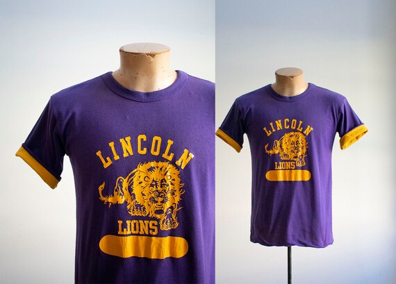 Vintage 1970s Lincoln Lions Tshirt / Vintage High