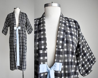 Vintage Handmade Plaid Kimono Robe