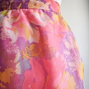1950s Pink Floral Skirt image 7