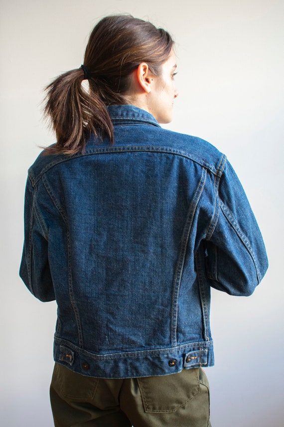 Vintage Lee Jean Jacket / Vintage Dark Denim Jean… - image 9