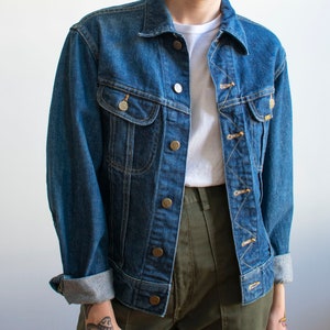 Vintage Lee Jean Jacket / Vintage Dark Denim Jean Jacket / Vintage Lee Riders Jacket / Vintage Jean Jacket Small / Classic Vintage Denim image 5