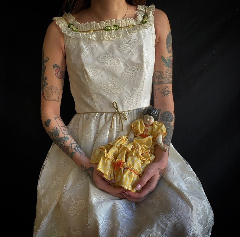 White 1960s Lace Dress