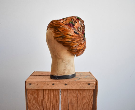 1950s Pheasant Feather Hat - image 1