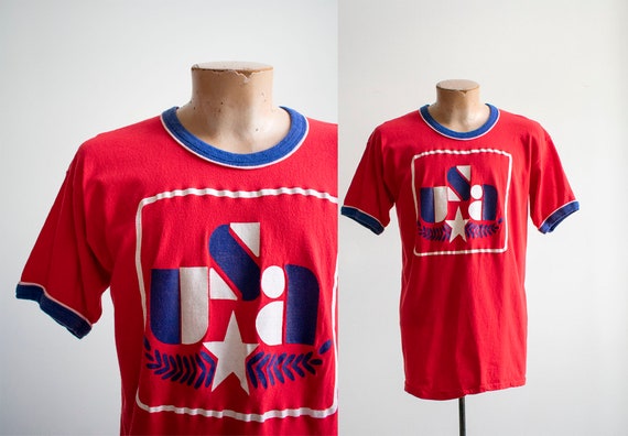Vintage 1970s USA Tshirt / Vintage Ringer Tshirt /