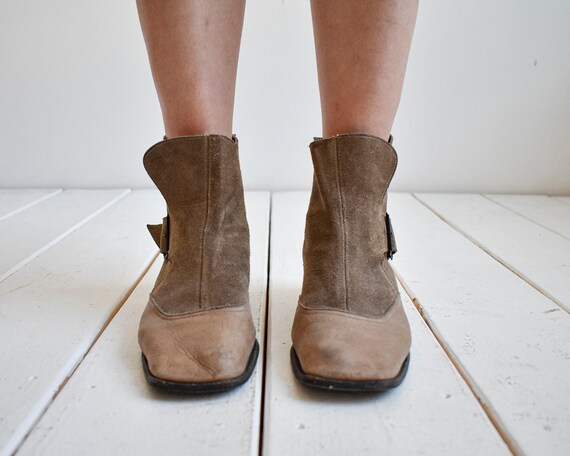 Suede Taupe Ankle Boots - image 3