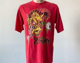 Vintage Rob Zombie Tshirt / Early Y2K Rob Zombie Band Tee / Vintage Rob Zombie / Red Say you love Satan Rob Zombie Tee / Rob Zombie Large