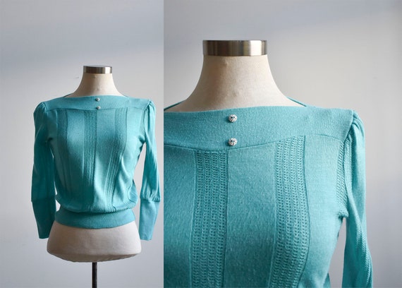 1970s Teal Sweater