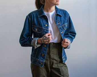 Vintage Lee Jean Jacket / Vintage Dark Denim Jean Jacket / Vintage Lee Riders Jacket / Vintage Jean Jacket Small / Classic Vintage Denim