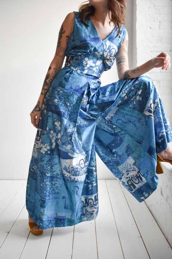 1970s Photo Print Jumpsuit