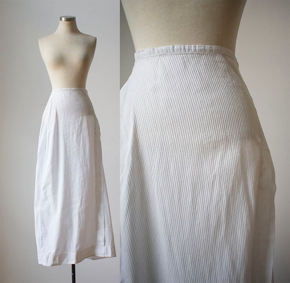 Edwardian Skirt / White Cotton Antique Skirt /Long
