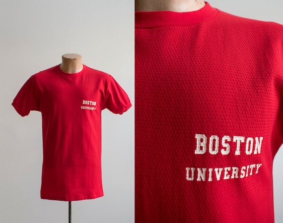 Vintage 60s Boston University Tshirt / Vintage Ath