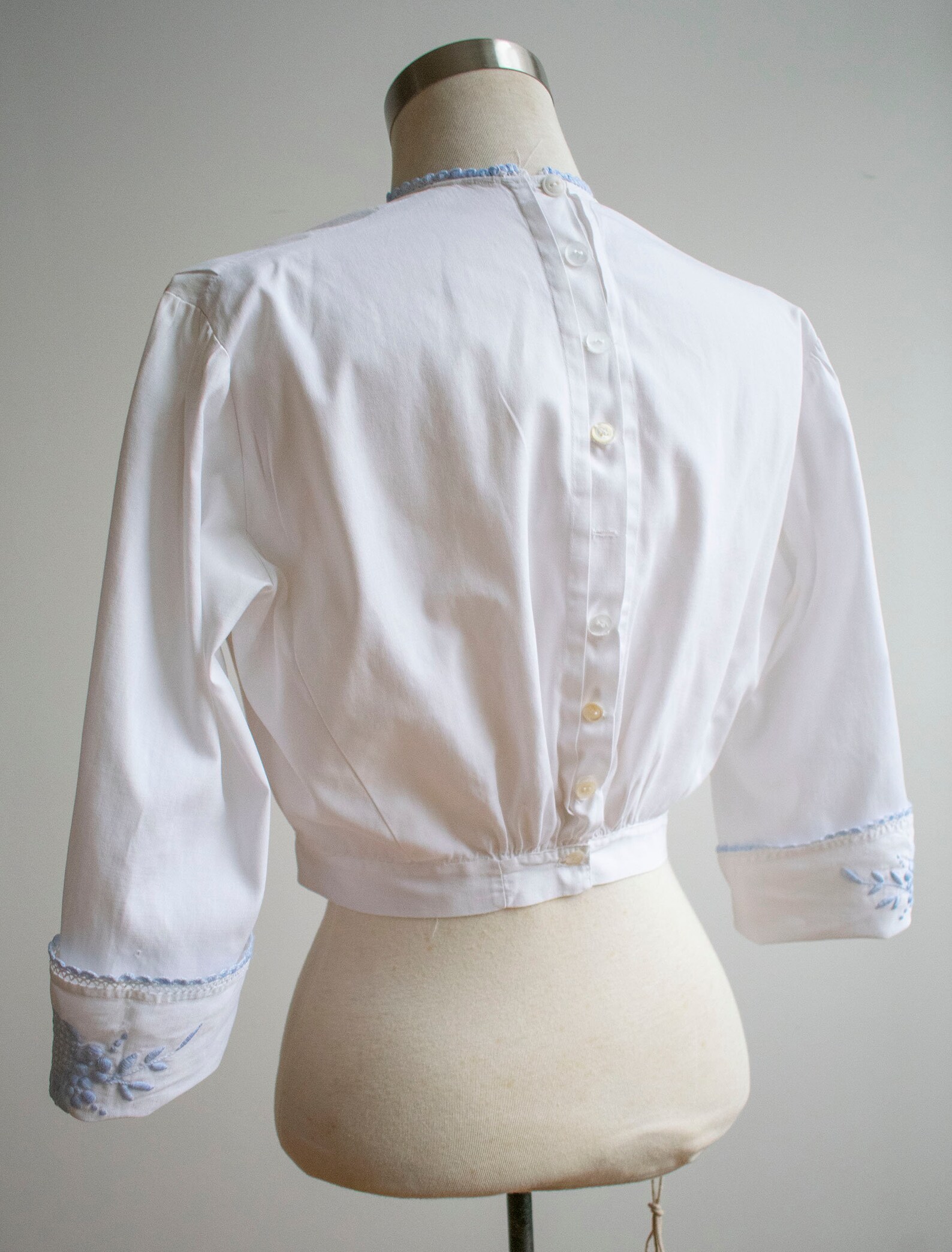 Vintage Edwardian Blouse / White Cotton Embroidered Blouse / | Etsy