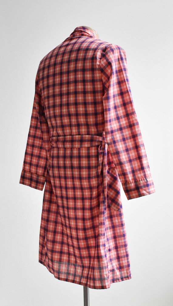 Vintage Plaid Lightweight Cotton Robe - image 8