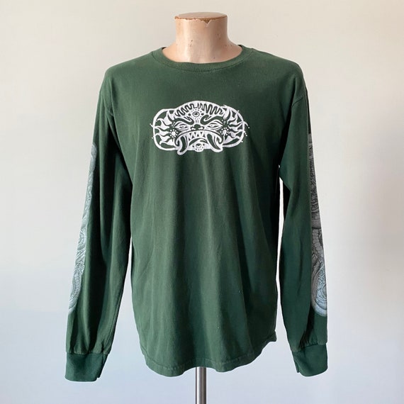 Vintage Longsleeve 90s Sublime Tee / Green Longsl… - image 1