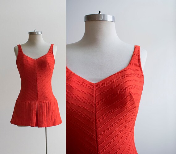Vintage 1960s Swimsuit / 1960s Playsuit / Bright O