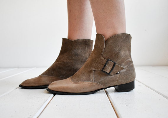 Suede Taupe Ankle Boots - image 4