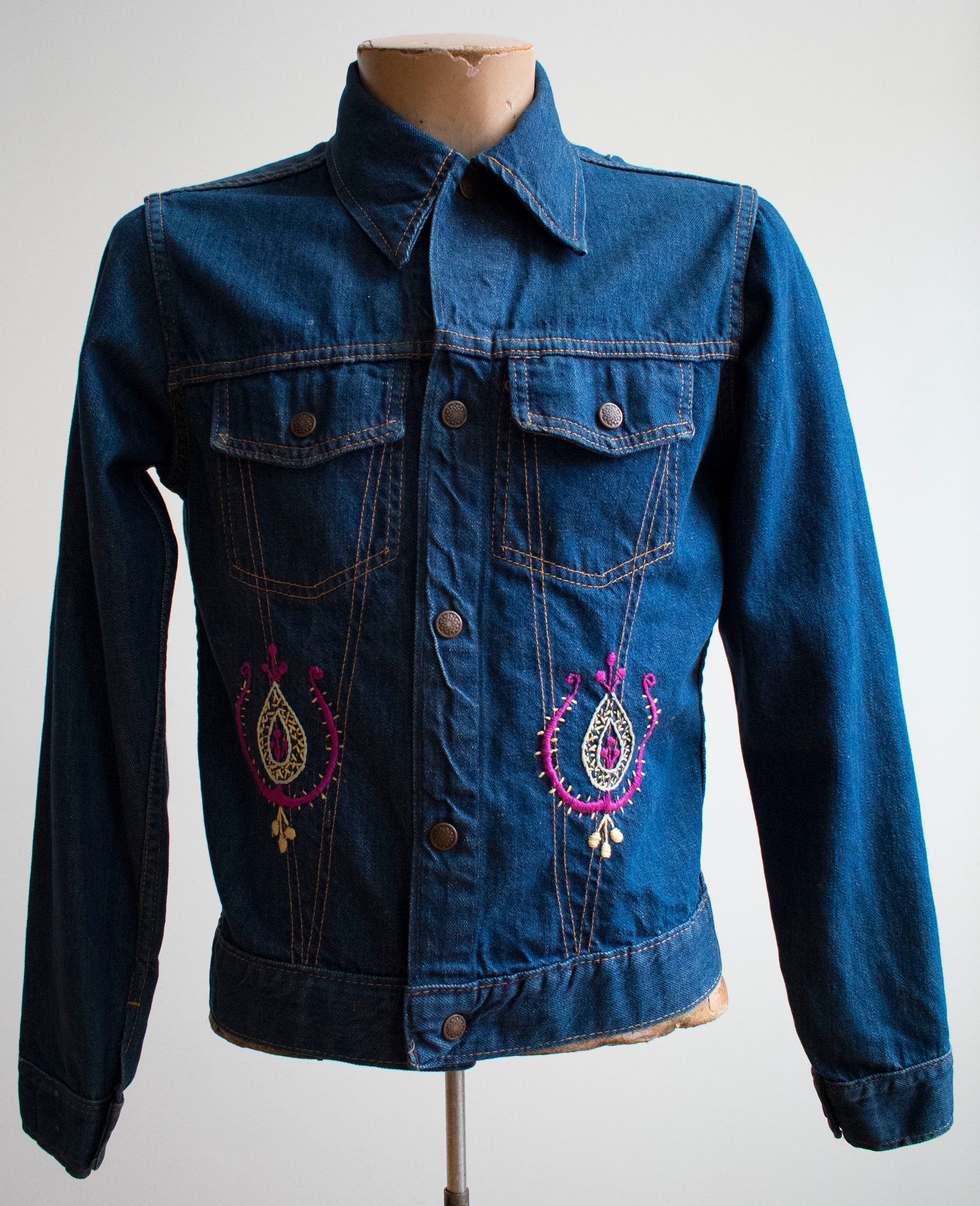 Vintage Denim Jacket / Vintage Embroidered Denim Jacket / - Etsy