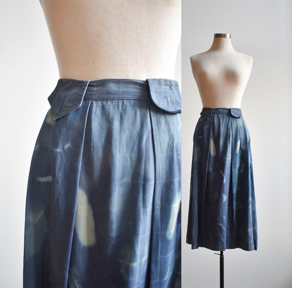 1940s Overdyed Gabardine Skirt