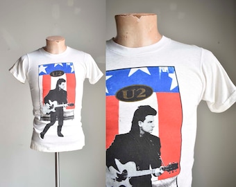 Vintage 1980s U2 Joshua Tree Tshirt / Vintage Double Sided U2 Tshirt / 1980s U2 The Joshua Tree Tshirt / Screen Stars U2 Tee Small