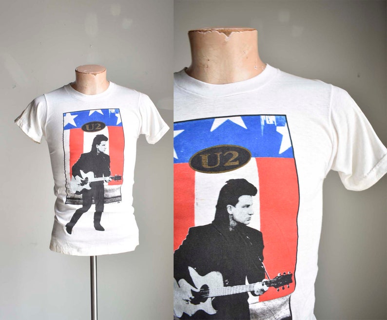 Vintage 1980s U2 Joshua Tree Tshirt / Vintage Double Sided U2 Tshirt / 1980s U2 The Joshua Tree Tshirt / Screen Stars U2 Tee Small image 1