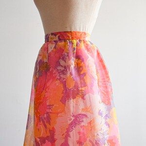 1950s Pink Floral Skirt image 5