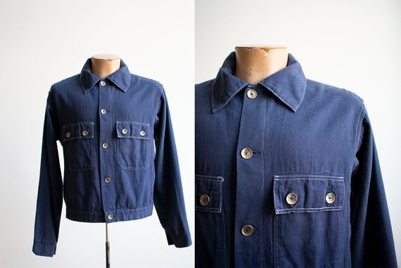 Vintage 1970s Chore Coat / 1970s Cotton Jacket / V