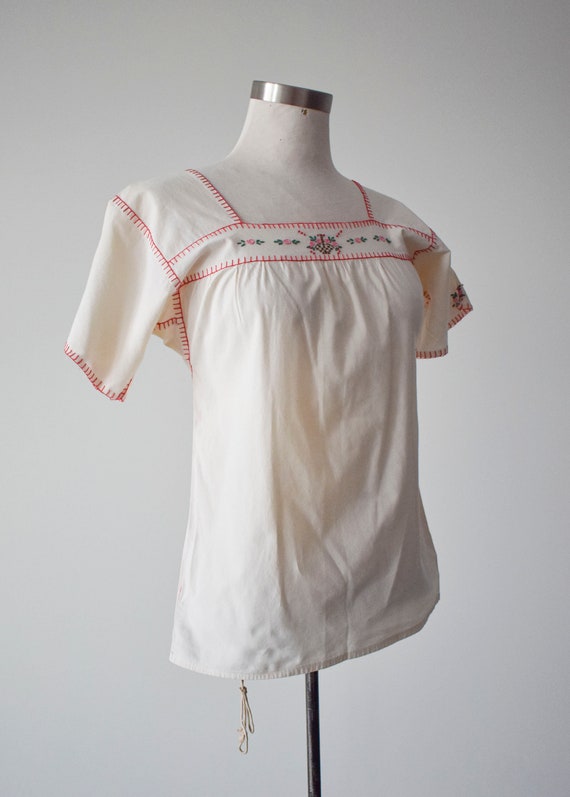 Vintage Cotton Embroidered Blouse - image 3