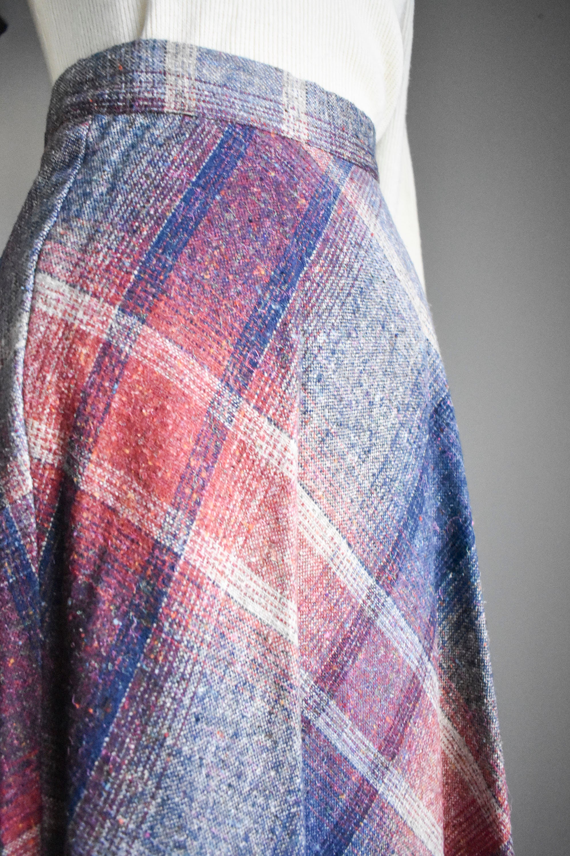 1970s Wool Plaid A Line Maxi Skirt Etsy