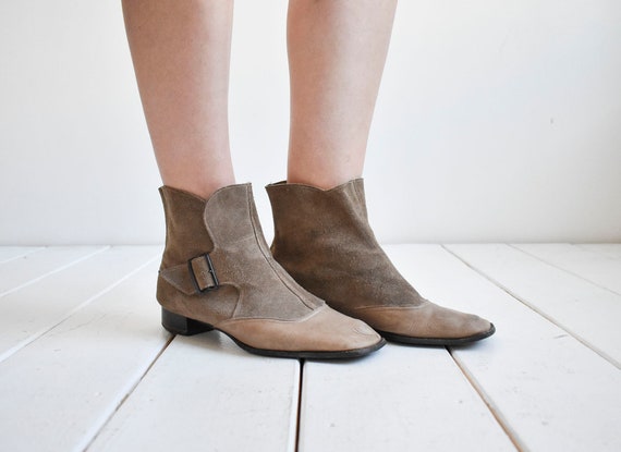 Suede Taupe Ankle Boots - image 1