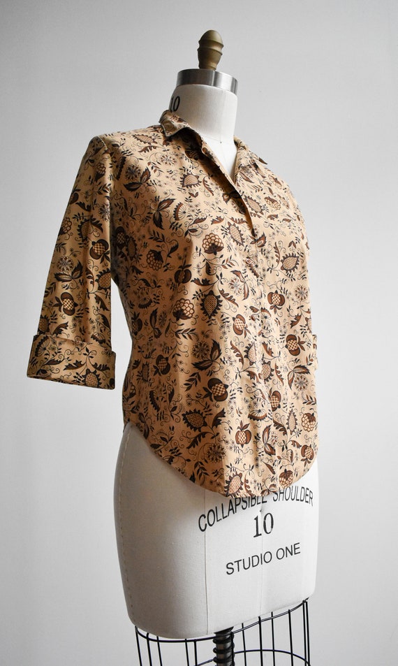 1950s Folk Print Blouse - image 3