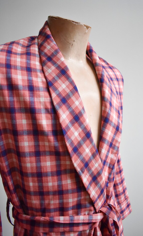 Vintage Plaid Lightweight Cotton Robe - image 4