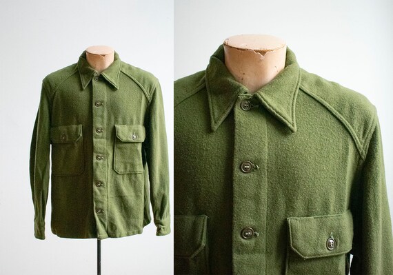 Vintage 1960s US Army Field Jacket / Wool Olive Dr