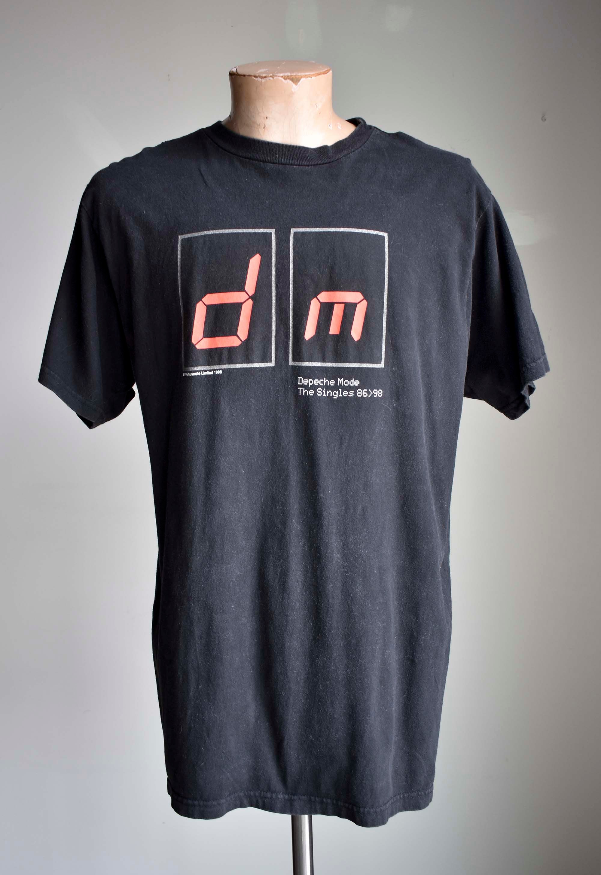 T-shirt Depeche Mode The Singles Tour 1998 - Réplique | Unisexe, 100% Coton, Noir | Neuf Avec étiquettes