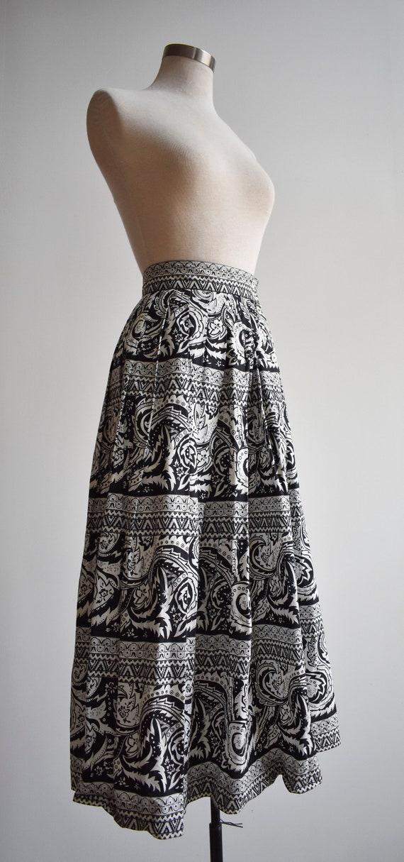 Vintage Black and White Cotton Skirt - image 3