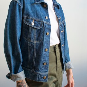 Vintage Lee Jean Jacket / Vintage Dark Denim Jean Jacket / Vintage Lee Riders Jacket / Vintage Jean Jacket Small / Classic Vintage Denim image 3