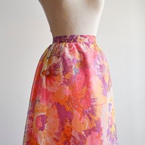 1950s Pink Floral Skirt image 4