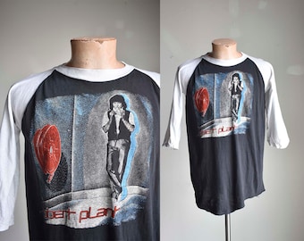 Vintage 1980s Robert Plant Pictures of Eleven Baseball Tee / Vintage 1980s Robert Plant Tshirt / Vintage Double Sided Robert Plant Shirt