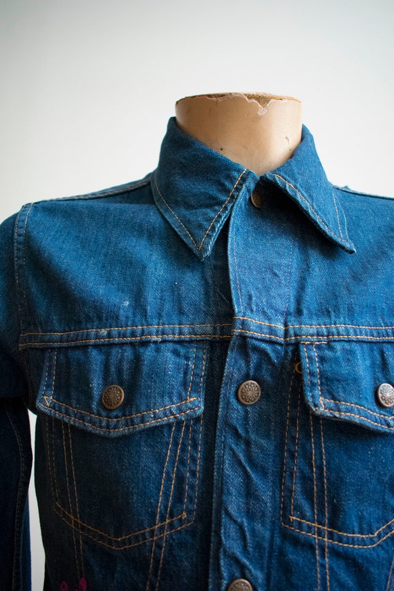 Vintage Denim Jacket / Vintage Embroidered Denim … - image 3