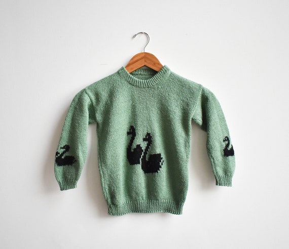 Vintage Children's Swan Sweater